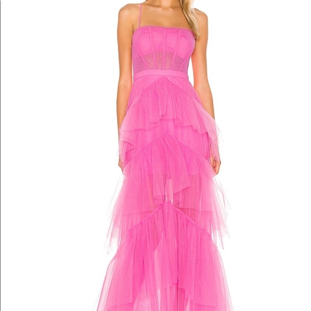 hot pink tulle teared dress